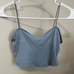 Light Blue Ribbed Women's Top